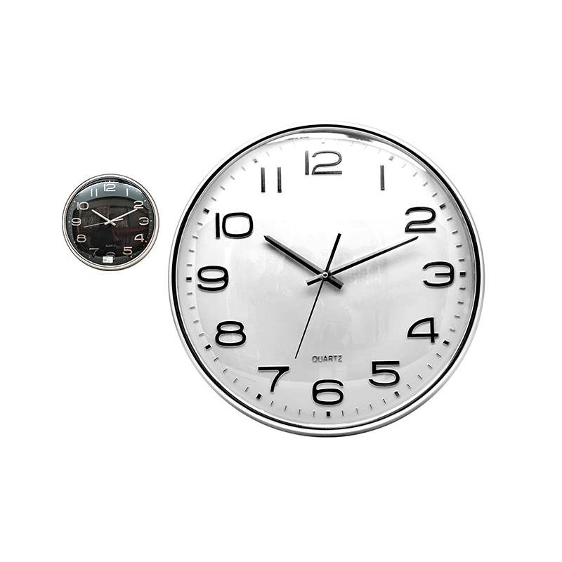 Reloj Redondo De Pared Plata Y Esfera Blanca Tiendas Mgi