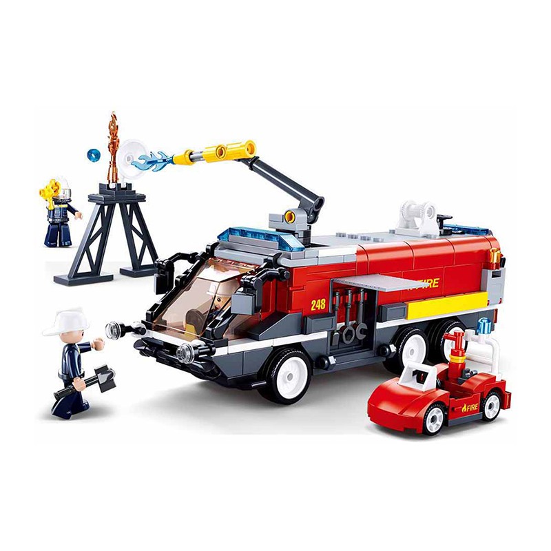 Juego construcción camión bomberos aeropuerto| Tiendas MGI