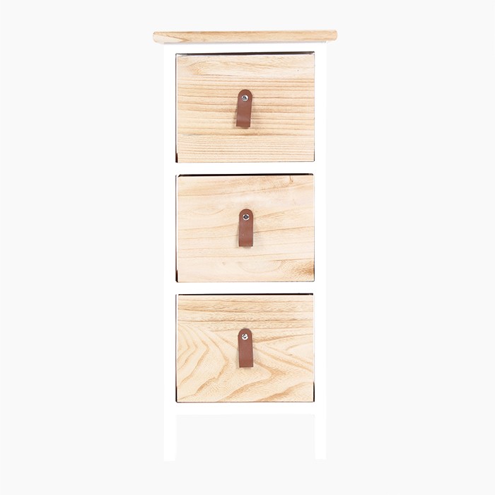Mueble tres cajones madera y cestas| Tiendas MGI