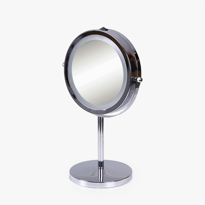  JIZI Espejo redondo con luces LED para tocador, espejo