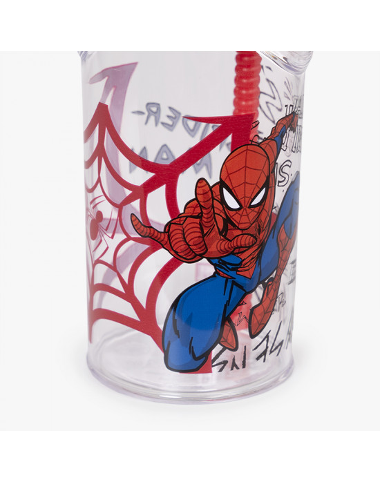 Vaso Infantil Spiderman Looping Hombre Araña Con Pajita