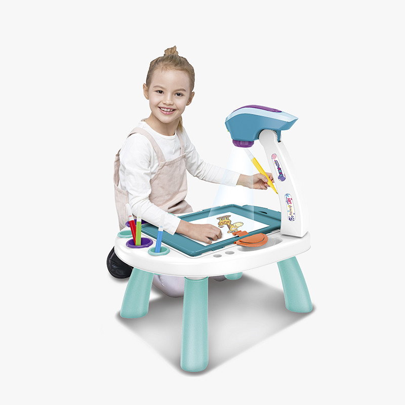 Mesa De Dibujo Infantil Con Proyector Led Luces Y Sonido