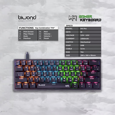 TECLADO MECÁNICO GAMING...