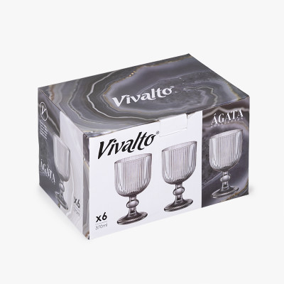 VIVALTO SET 6 COPAS GRISES...