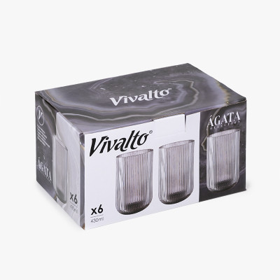 VIVALTO SET 6 VASOS GRISES...